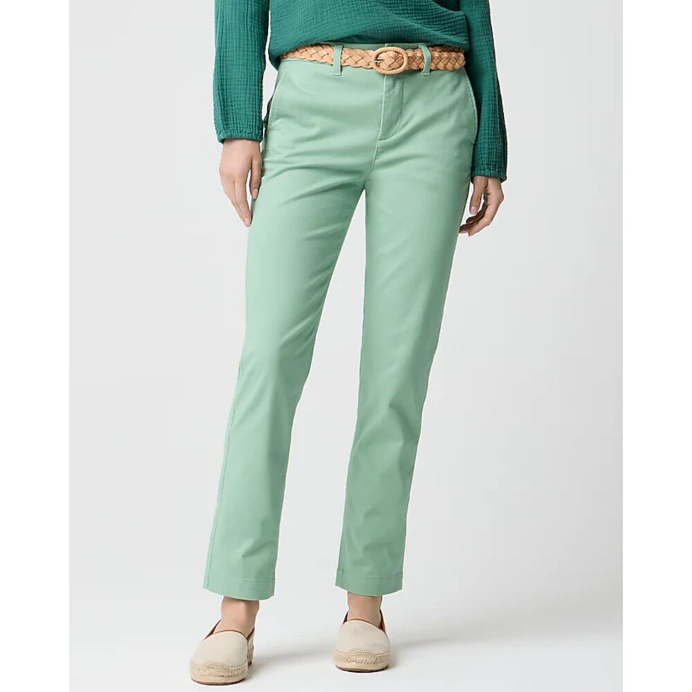 J.Crew High-Rise‎ Girlfriend Chino Pants Womens 4 in Green Cotton/Elastane - Picture 8 of 8